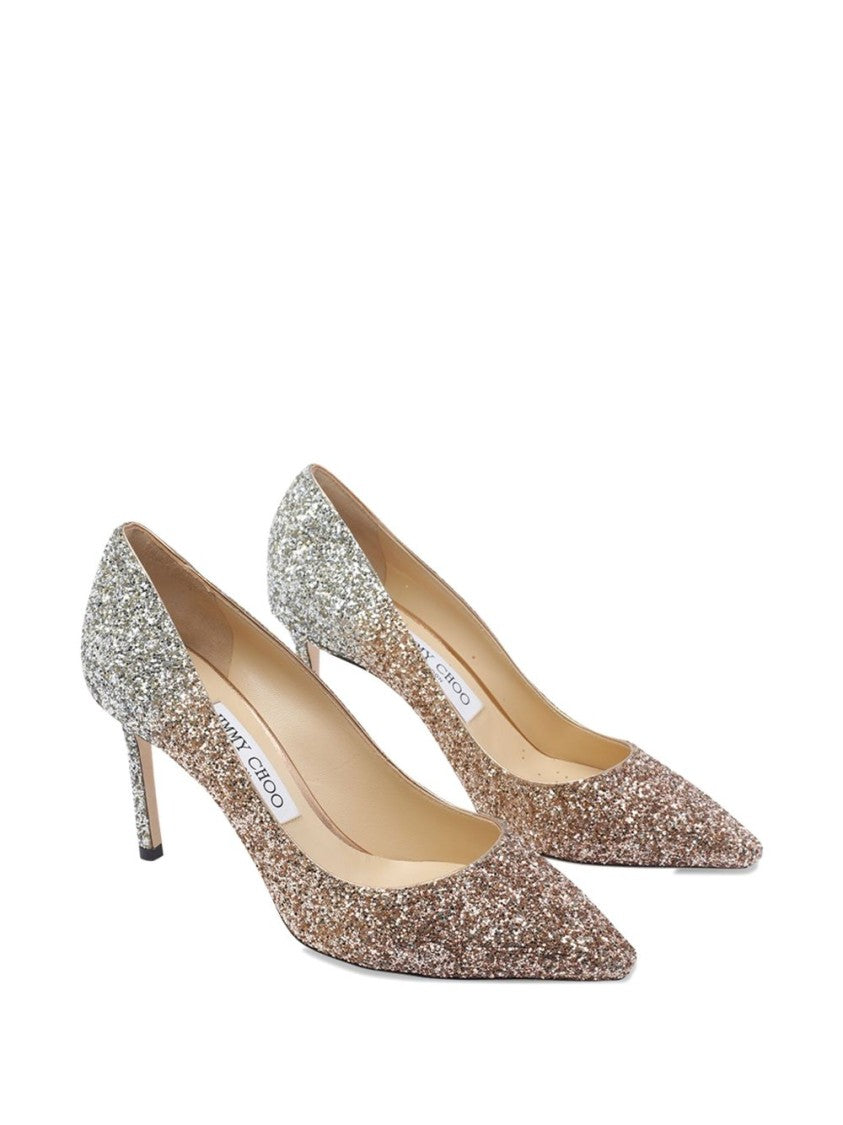 Jimmy Choo Pointed-Toe High Heels With Silver-Tone Ombre Glitter Effect