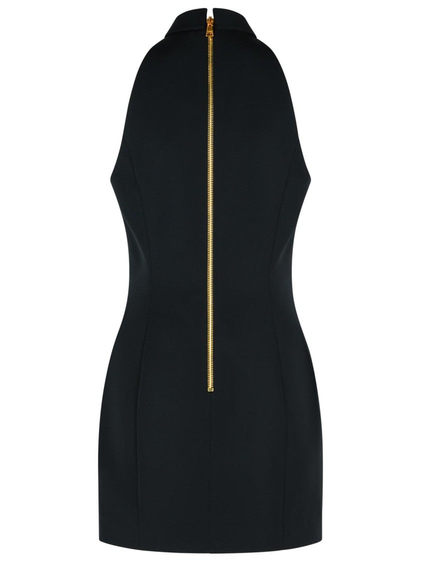 Balmain Black Virgin Wool Short Dress