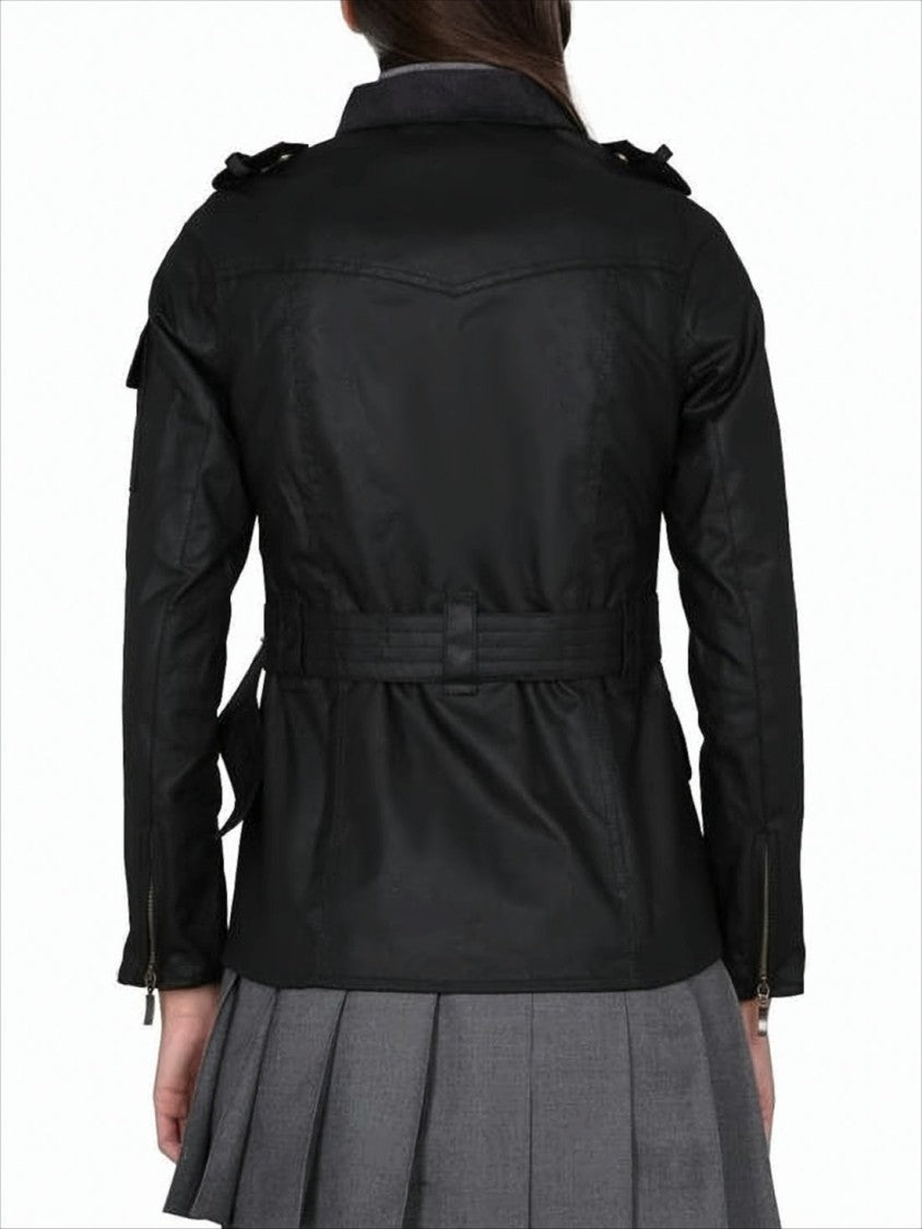 Barbour Belted Black Cotton Barbour Jacket