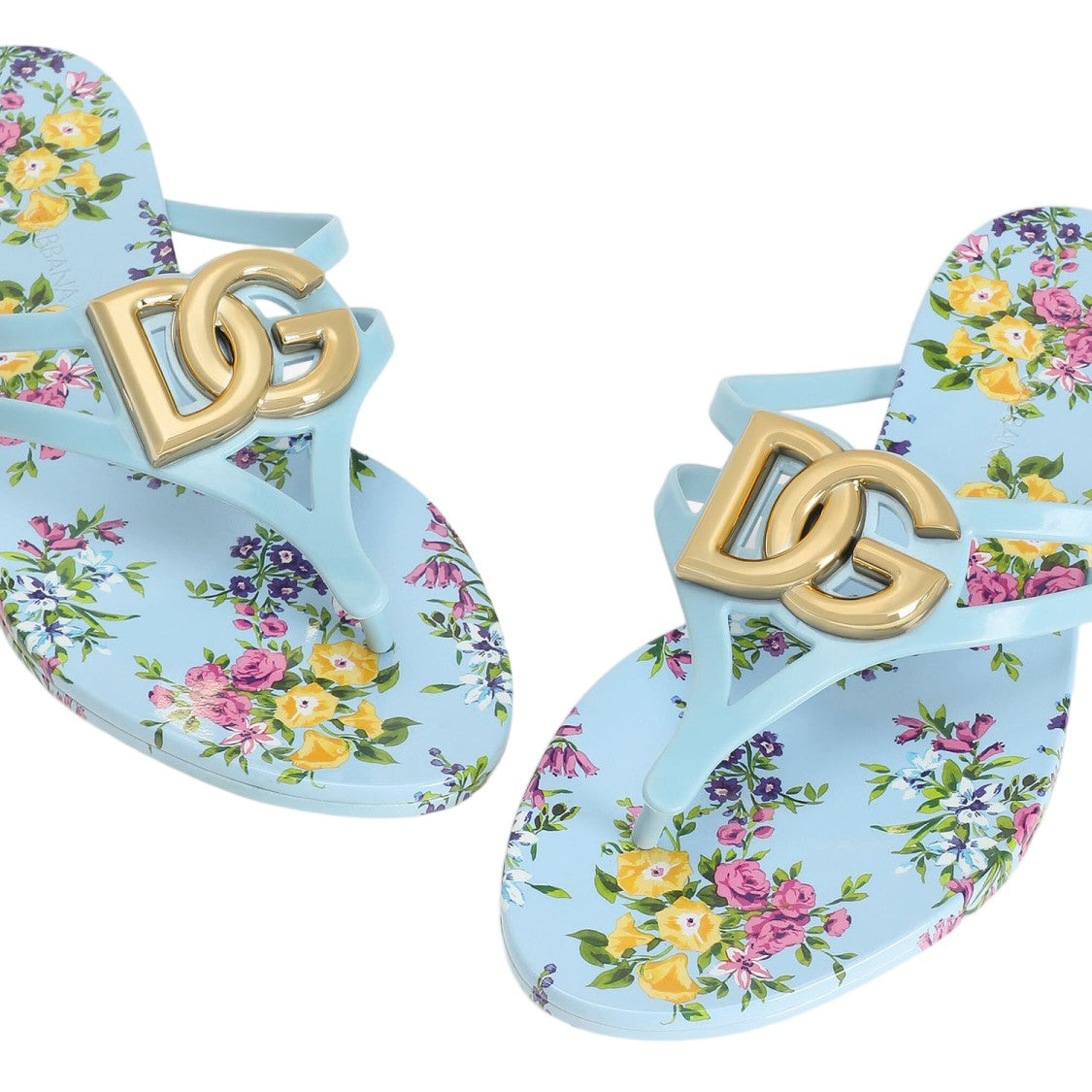 Dolce & Gabbana Flat Beach Sandals With Floral Print