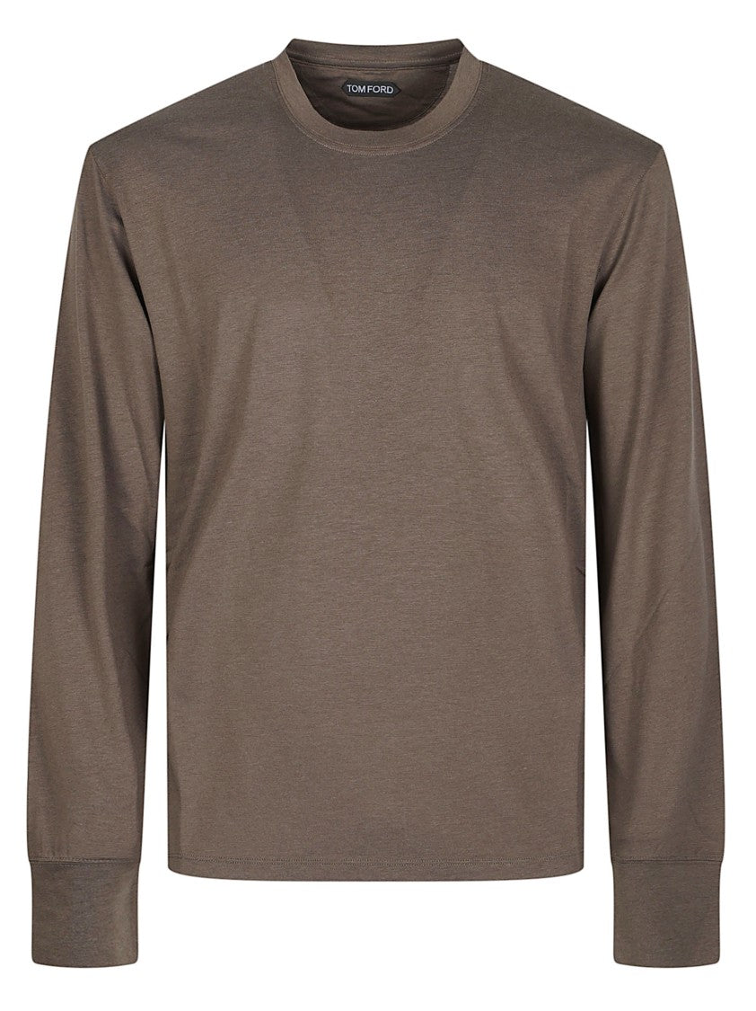 Tom Ford Long-Sleeve Ribbed-Cuff Lyocell-Blend T-Shirt