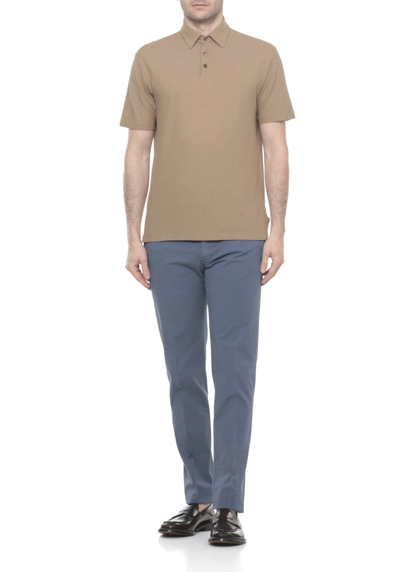 Zanone Beige Cotton Polo Shirt