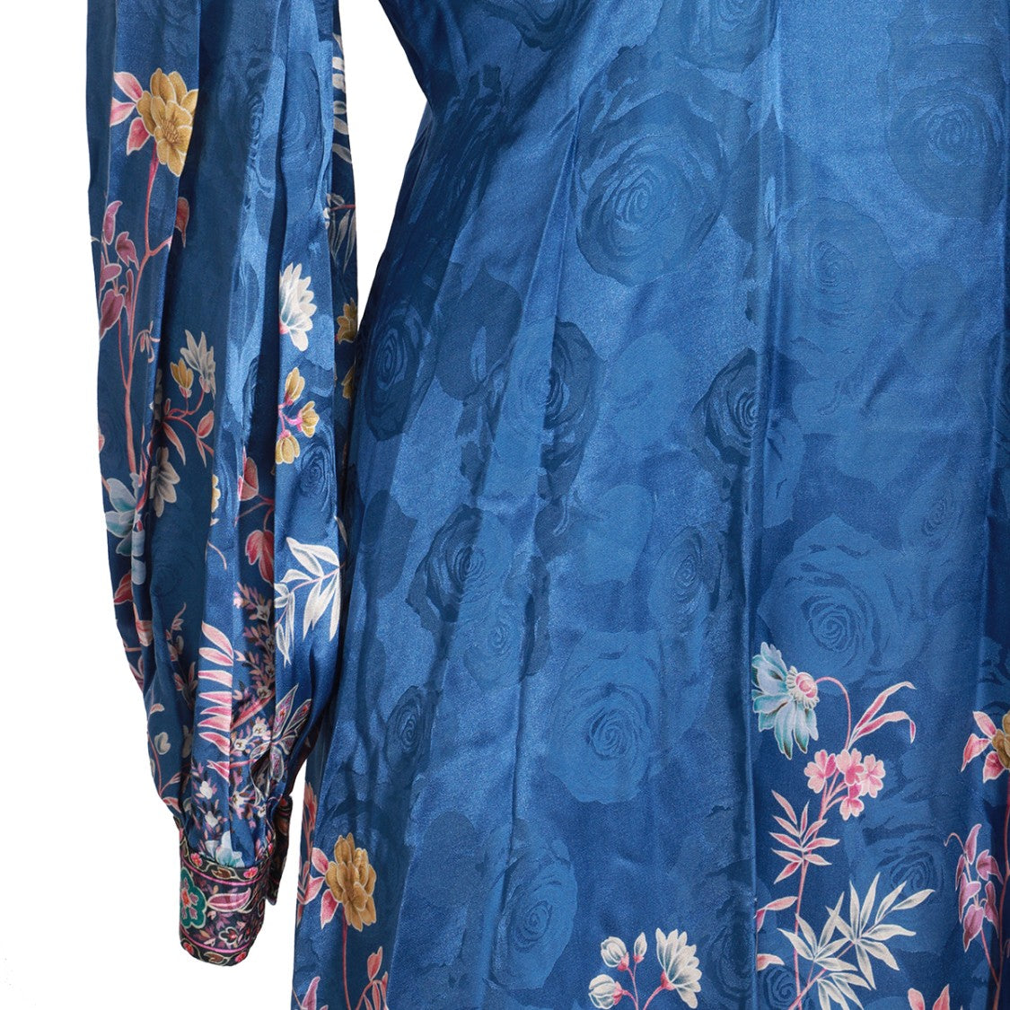 Etro Maxi-Length Floral Print Dress With Deep V Neckline