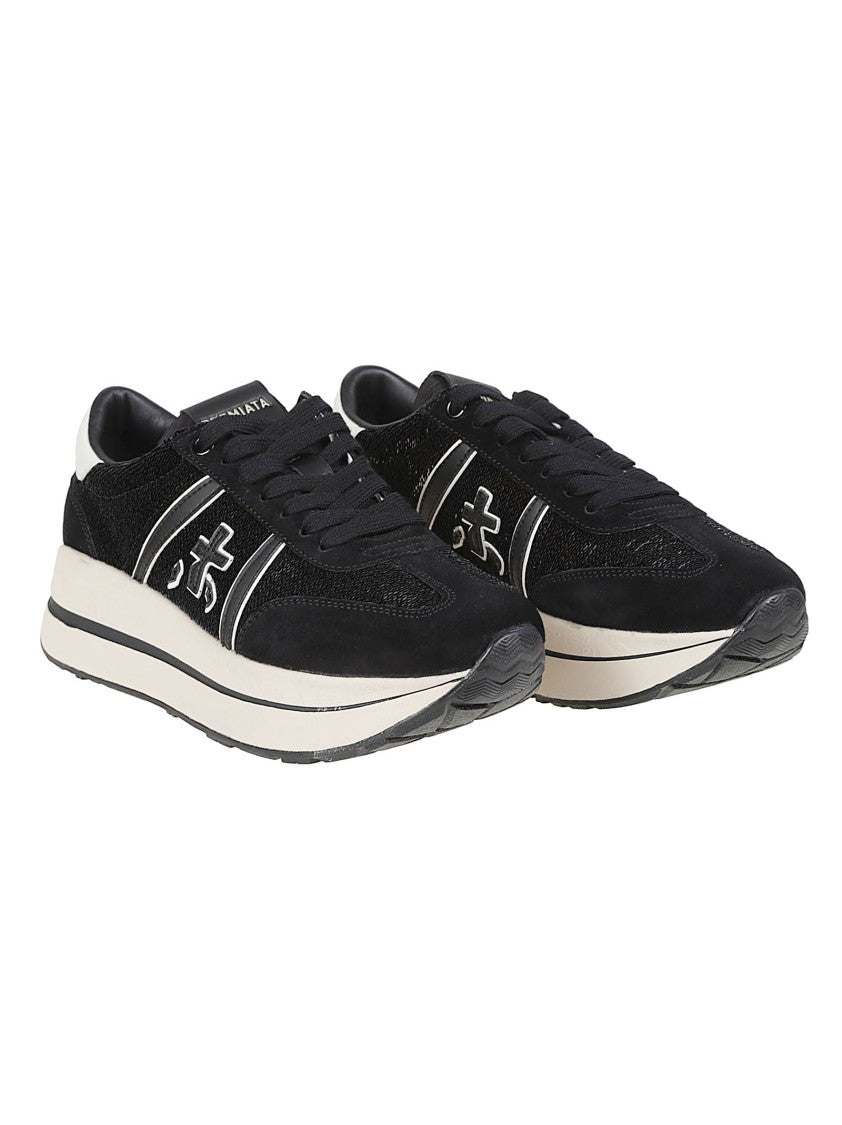 Premiata Black Bethcoin Low-Top Sneakers