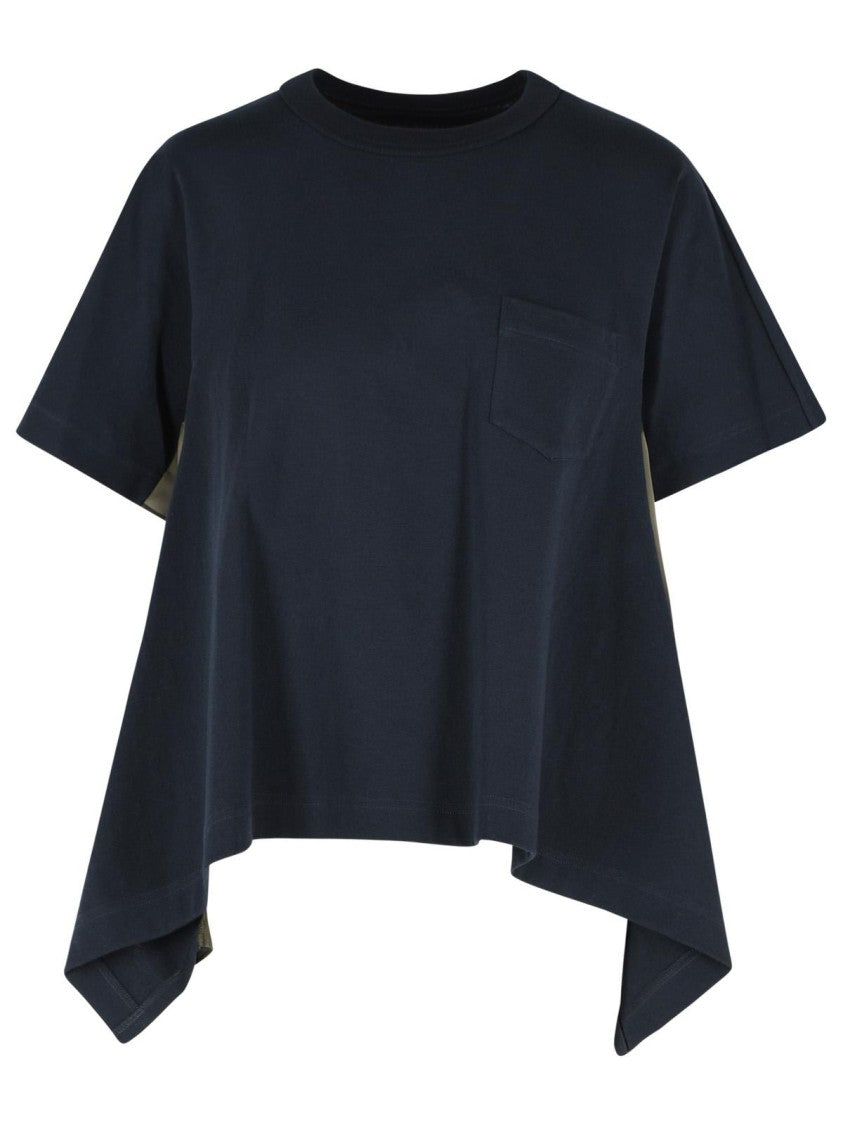 Sacai Navy Cotton T-Shirt