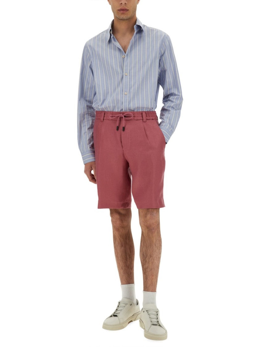 Boss Camel Linen Relaxed Fit Shorts