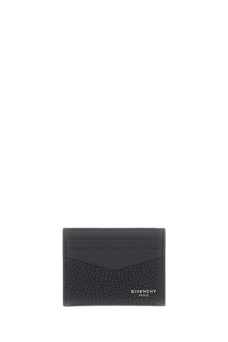 Givenchy Grained Calfskin Leather Cardholder With Embossed Signature
