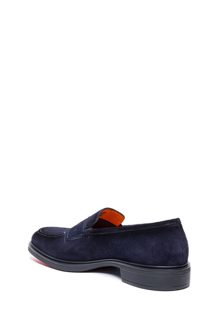 Santoni Easy Suede Penny Loafers