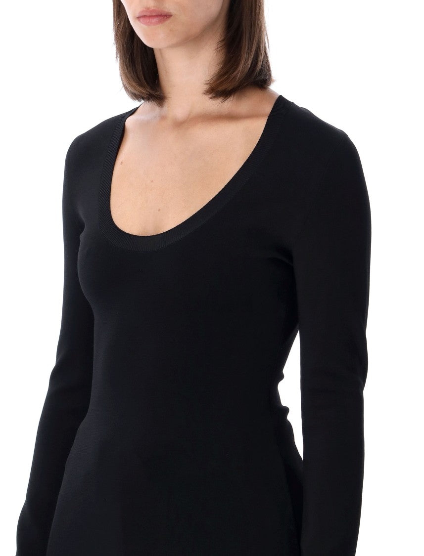 Stella Mccartney Black Elastic Knit Crewneck Top