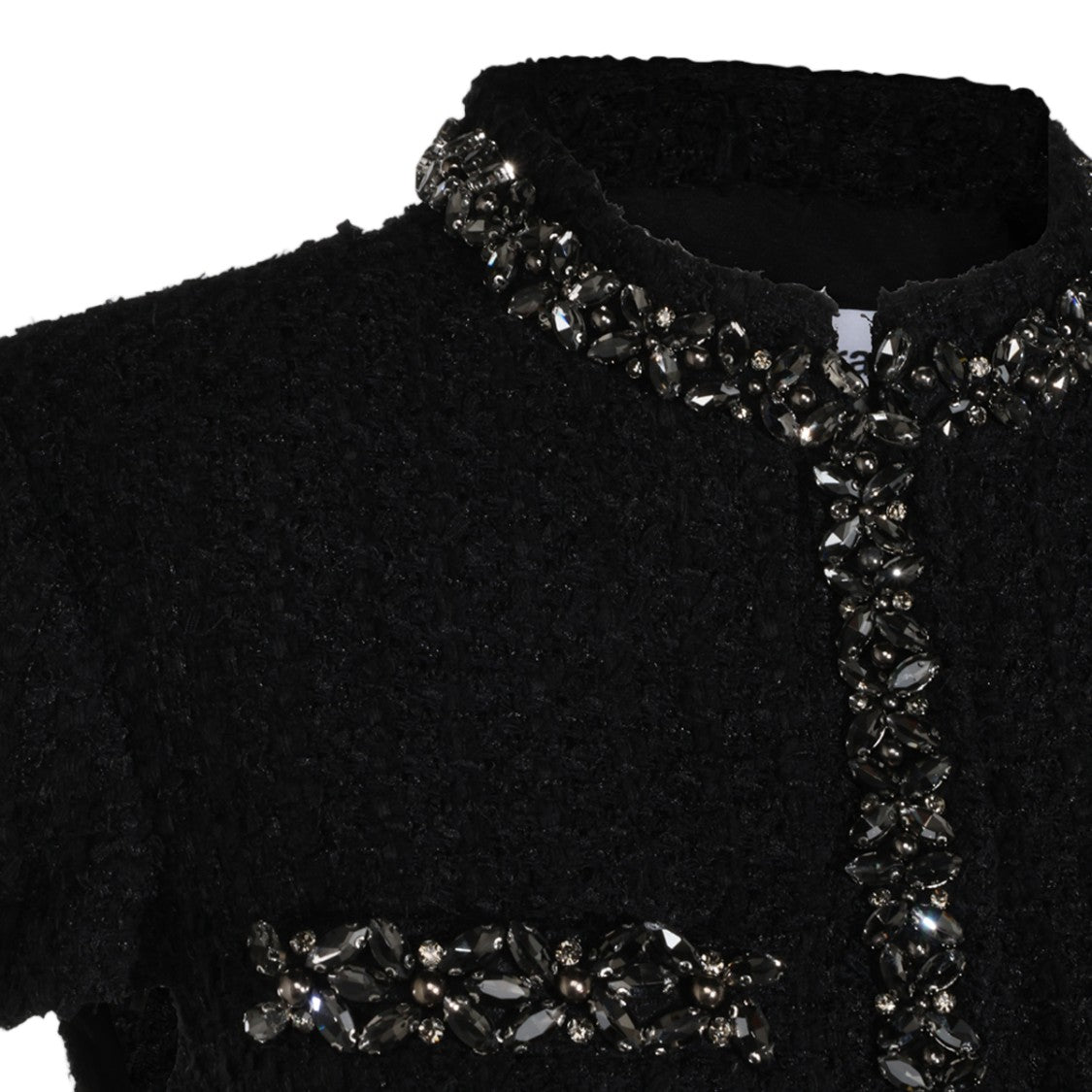 Self-Portrait Black Gemstone Peplum Midi Dress