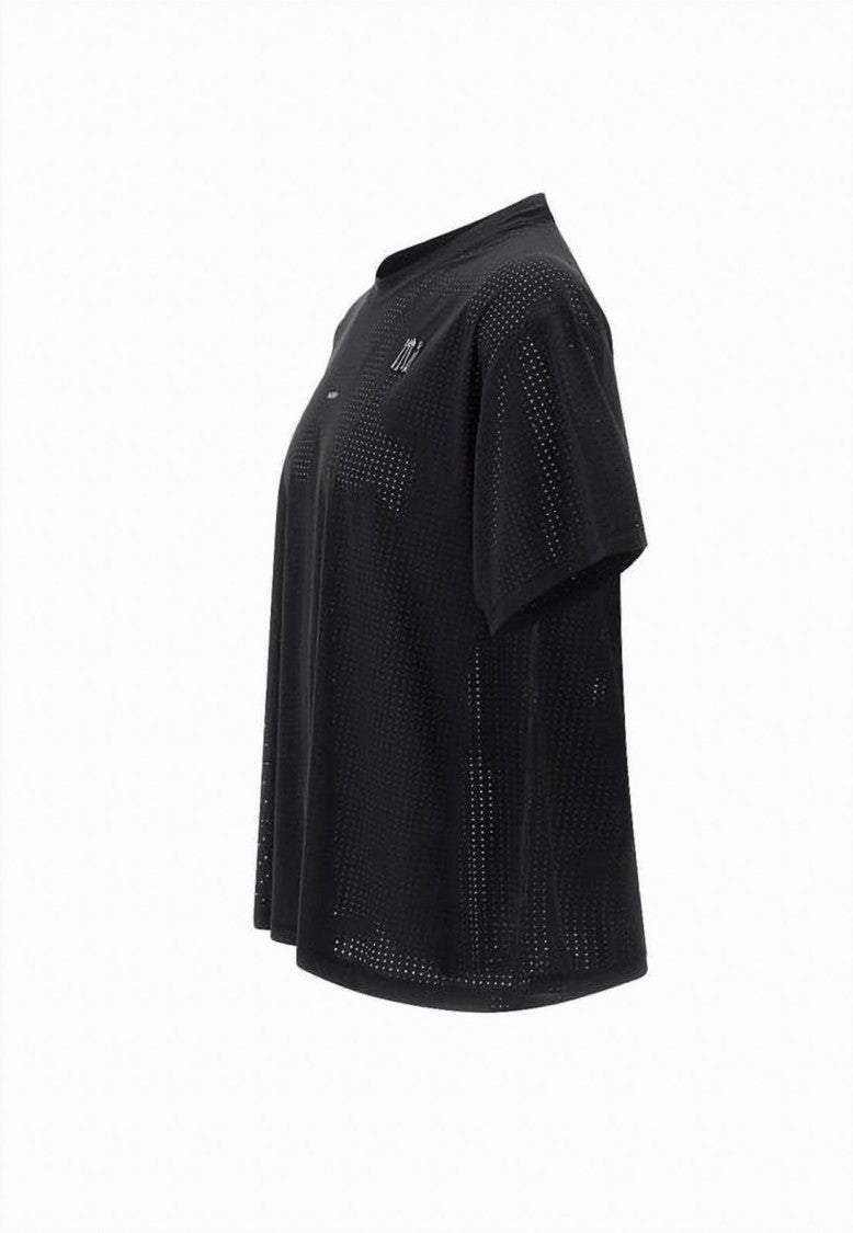 Satisfy Perforated Short-Sleeve T-Shirt With Subtle Branding