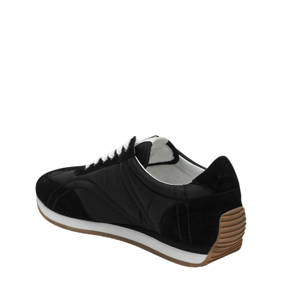 Totême Streamlined Black Sport Sneakers With Recycled Materials