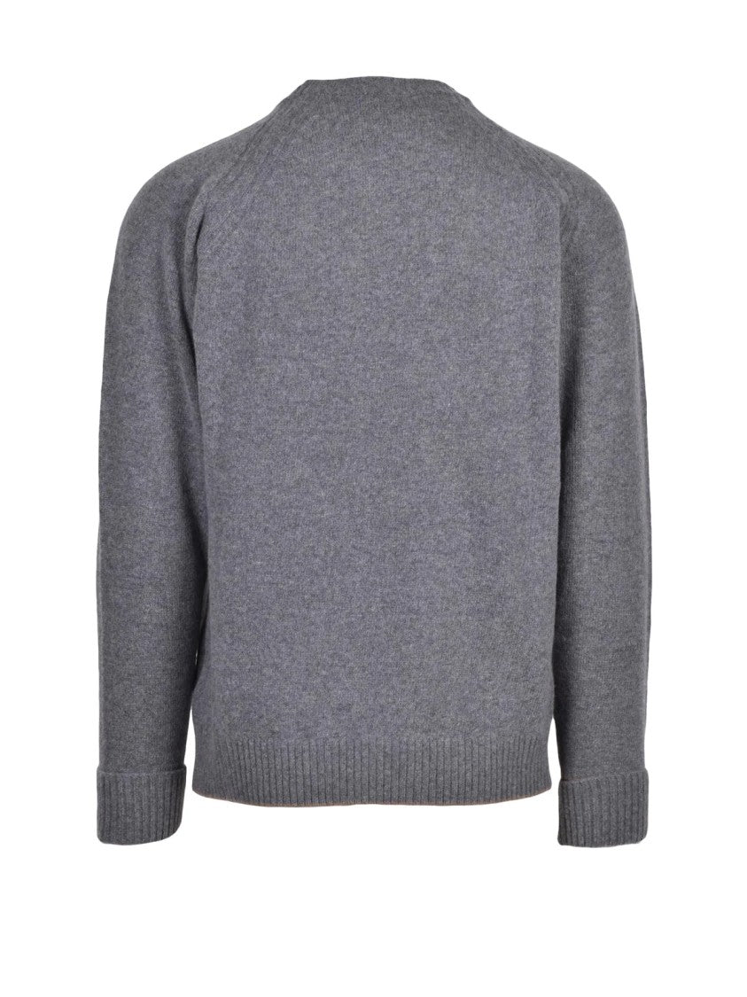 Cashmere Company P. Crew Neck Pullover In Soft Wool-Polyamide Blend