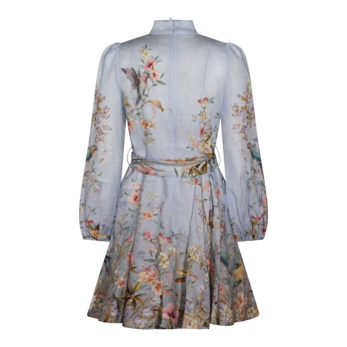 Zimmermann Floral-Print Mini Dress With High Neckline