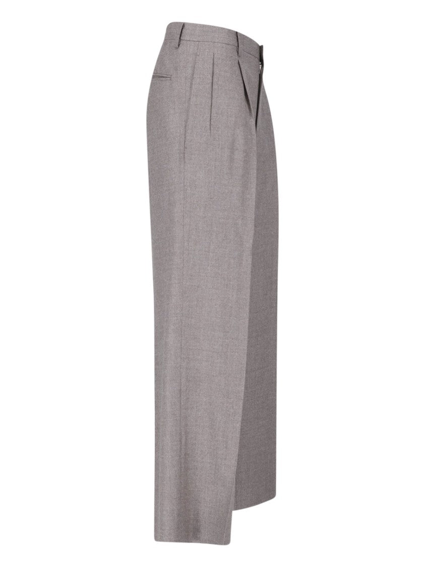Auralee Tailored Brown Wool Trousers With Straight-Leg Silhouette