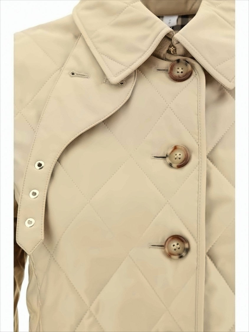 Burberry Diamond Quilted Jacket With Tailored Fit And Button Details