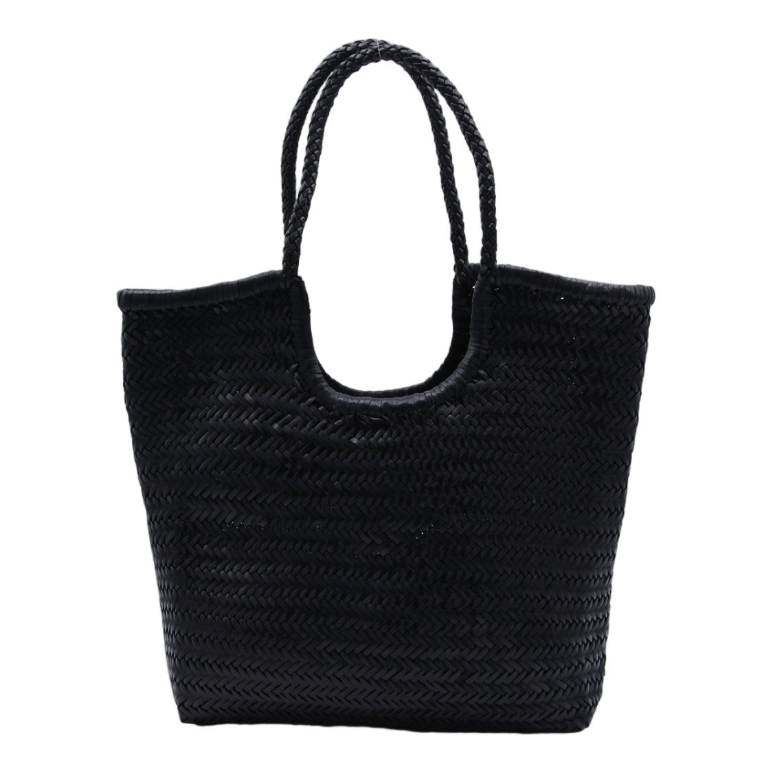 Dragon Diffusion Black Woven Braided Handle Handbag