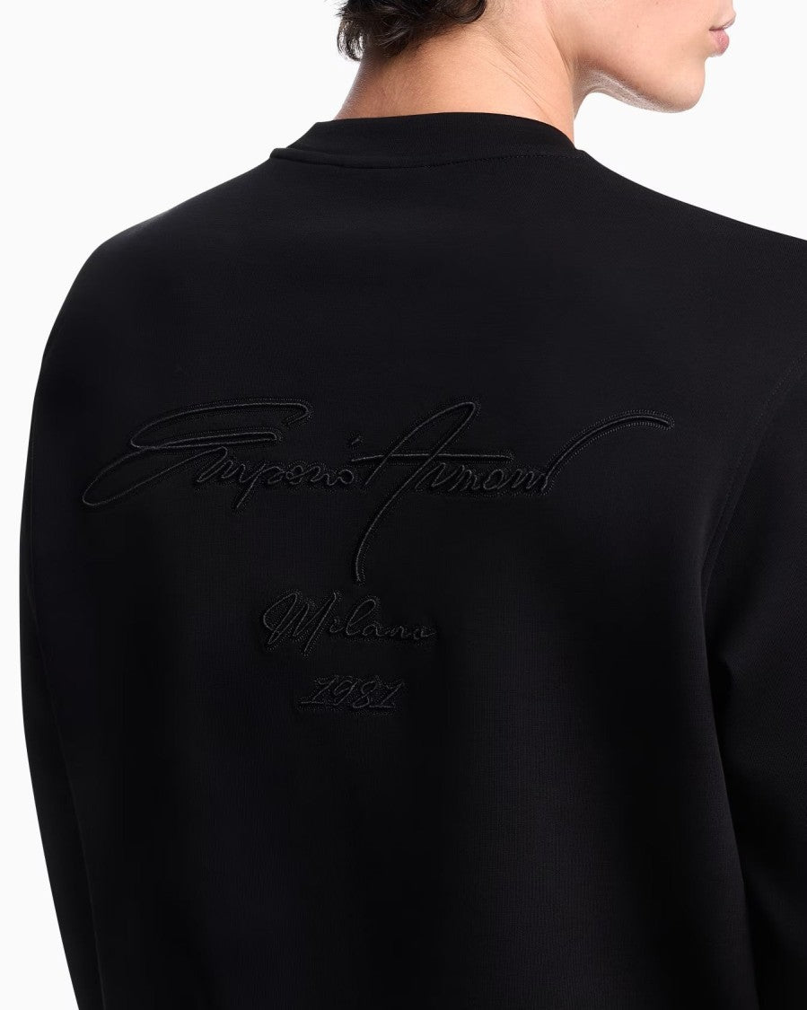Emporio Armani Classic Crew Neck Sweatshirt With Logo Embroidery