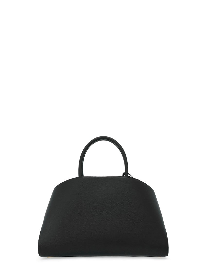 Ferragamo Structured Handbag With Matte Black Leather