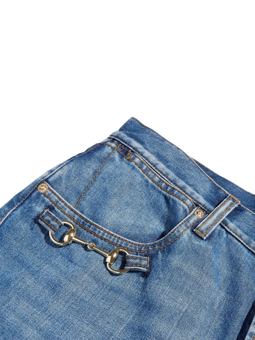 Gucci Blue Low-Rise Boot-Cut Denim Jeans