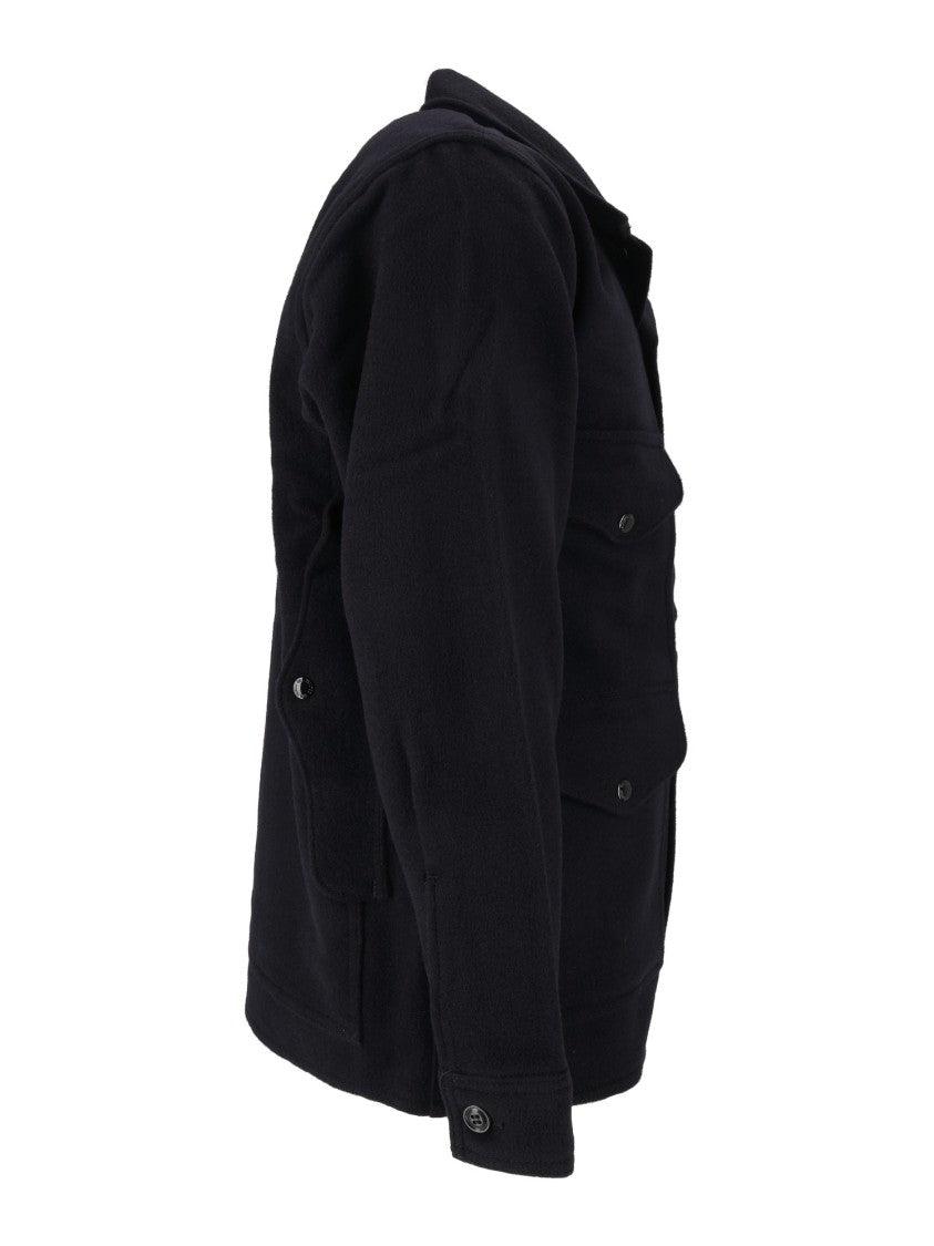 Filson Black Wool Mackinaw Cruiser Jacket