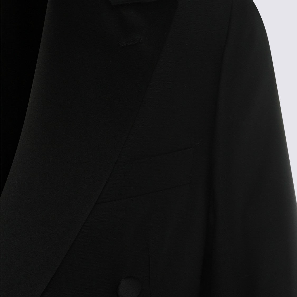 Canali Double-Breasted Black Blazer With Peak Lapels