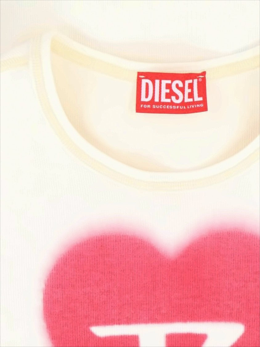 Diesel Cropped Ribbed Short-Sleeve Top