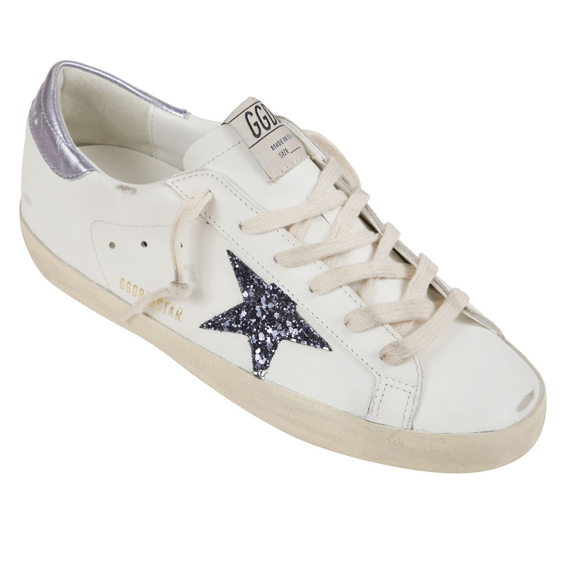 Golden Goose White, Black And Lilac Leather Sneakers