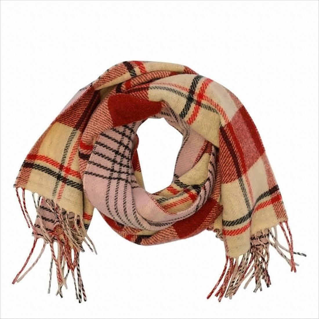 Marni Plaid Wool Scarf With Fringed Edges And Bold Accents