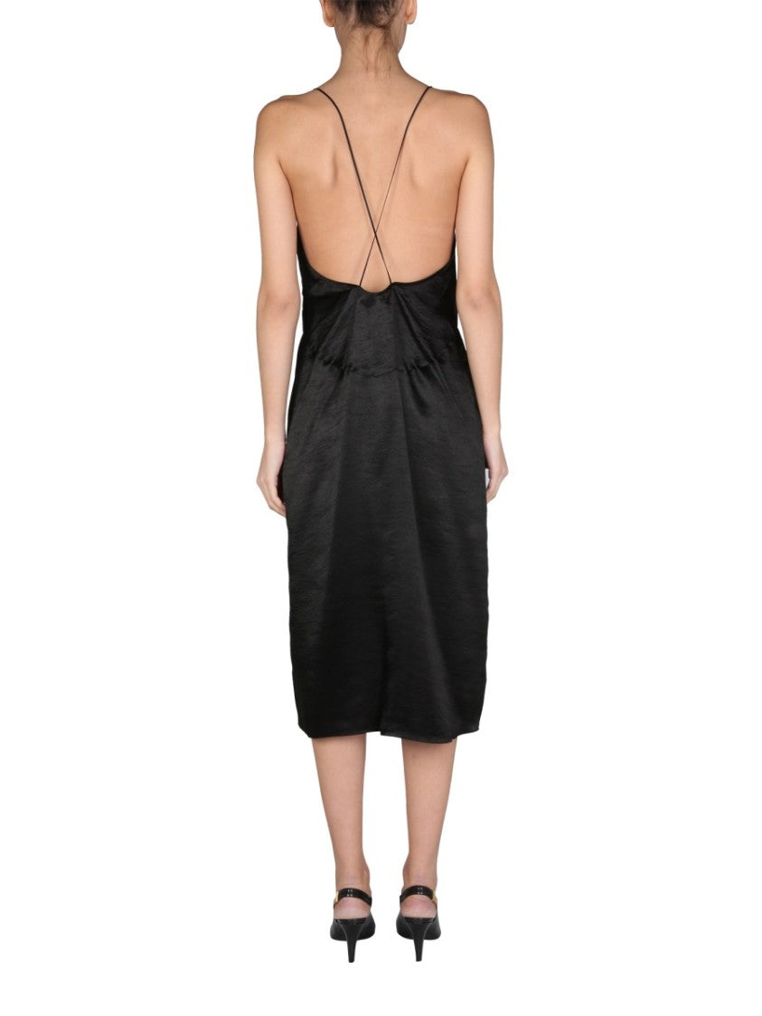 Dsquared2 Midi Dress With Crossed Shoulder Straps