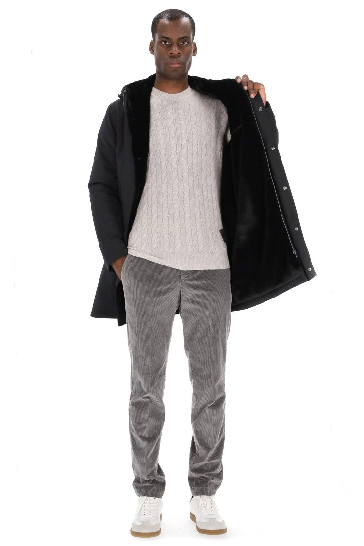 Herno Nylon Parka With Sherpa Lining