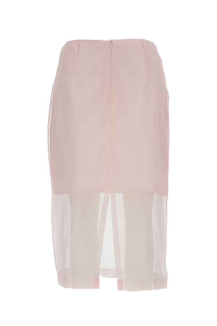 Federica Tosi Sheer Organza Silk Midi Skirt With Half-Slip Lining