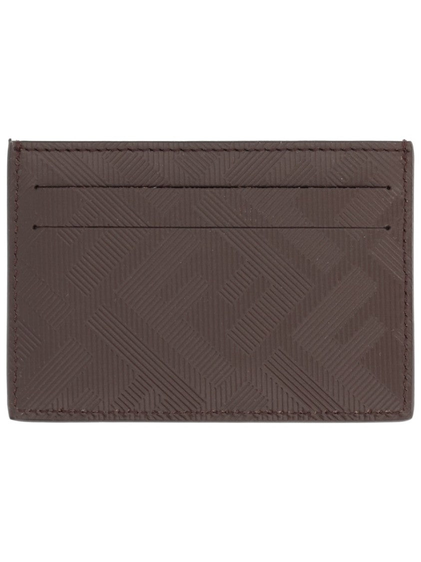 Fendi Leather Geometric Pattern Card Holder