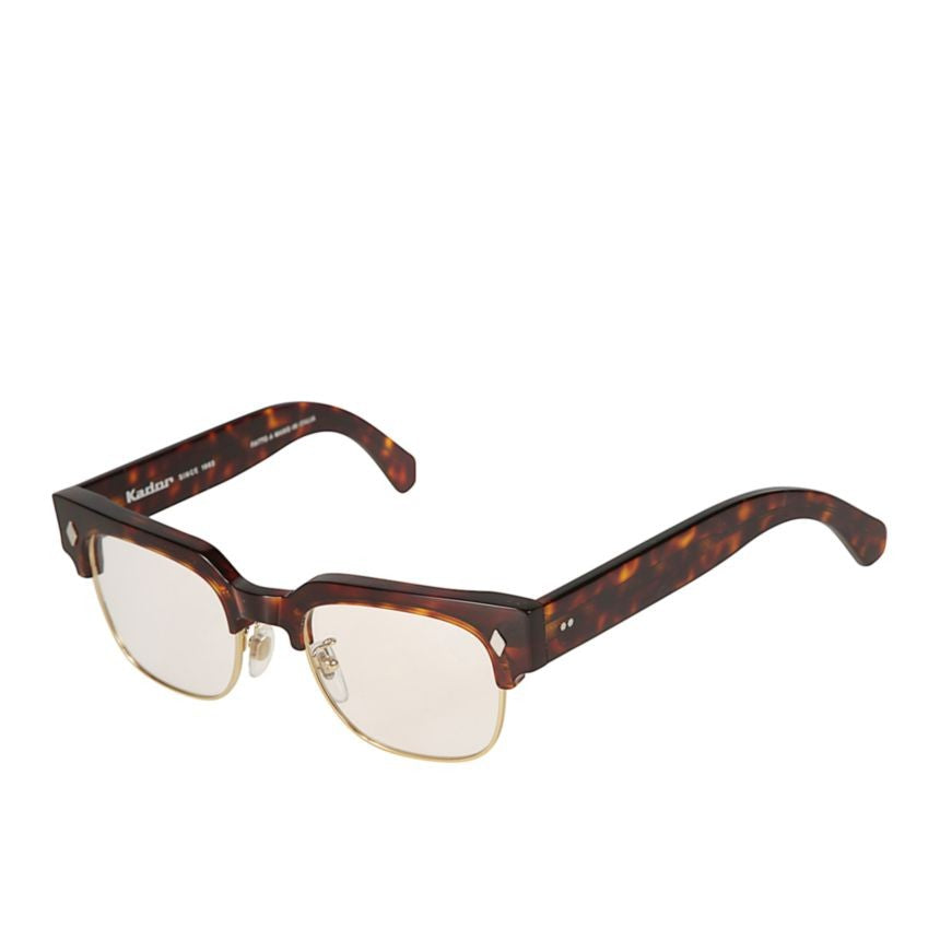 Kador Tobako Cm Tortoiseshell Rectangular Frame Eyeglasses With Gold Accents