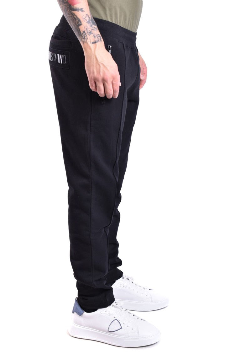 Moschino Tapered Black Trousers With Elastic Waistband