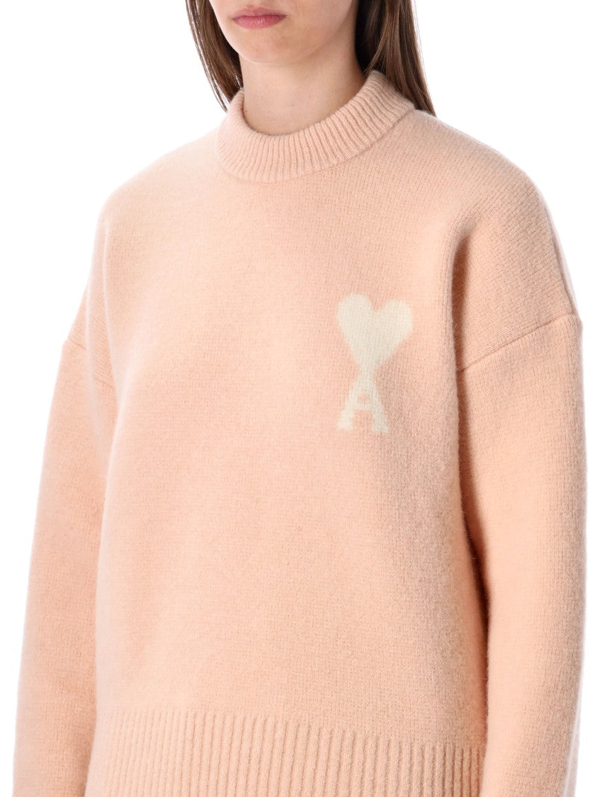Ami Paris Alpaca Ami De Coeur Crewneck Sweater
