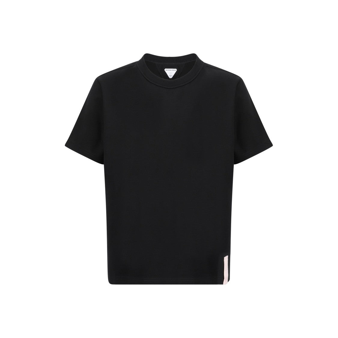 Bottega Veneta Classic Black Cotton T-Shirt With Ribbed Trims