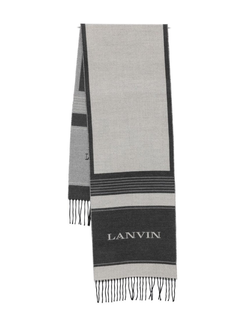 Lanvin Grey Silk And Nylon Lightweight Scarf