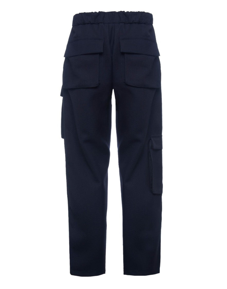 Costumein Wool Cargo Trousers With Adjustable Drawstring