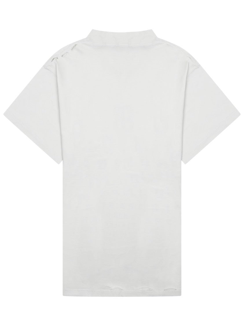 Balenciaga White Oversized T-Shirt With Eye Chart Print