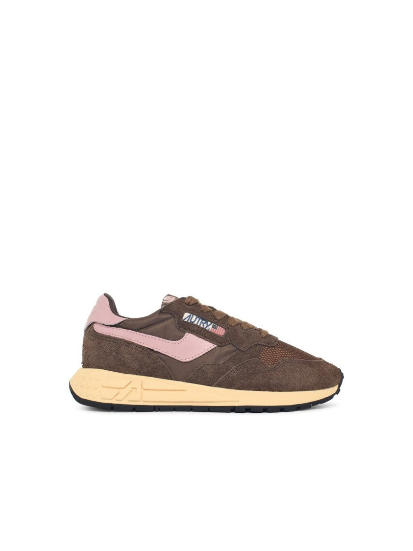 Autry 'Reelwind Low' Brown And Pink Suede Blend Sneakers
