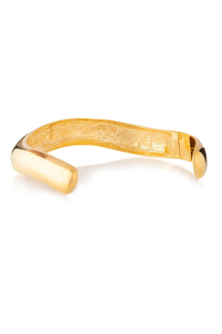 Federica Tosi Gold Choker Wave 18K Gold Plated Brass Metal Necklace