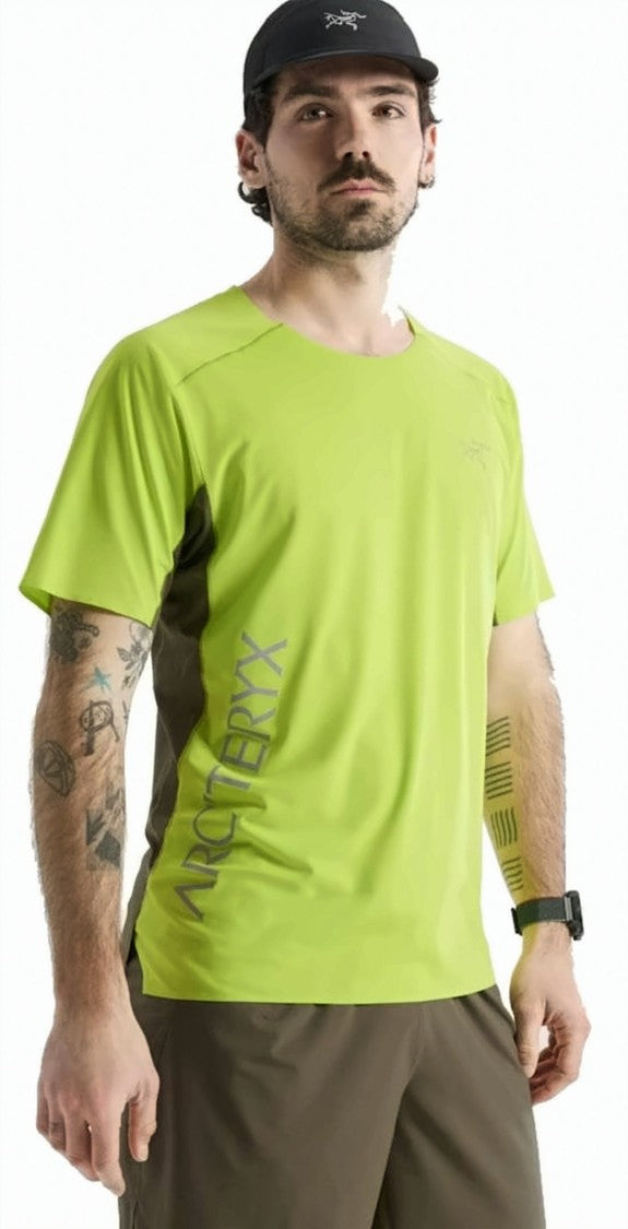 Arc'teryx Lime Green Dark Olive Panel T-Shirt