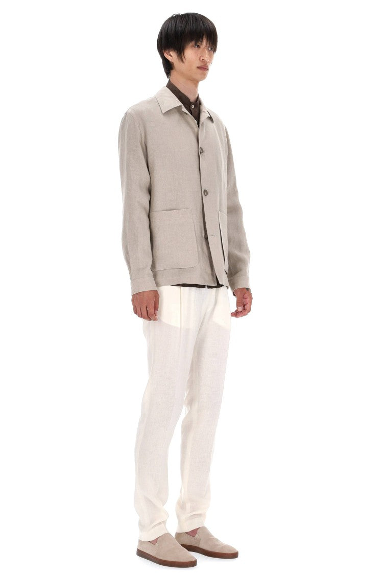 Herno Linen Buttoned Jacket