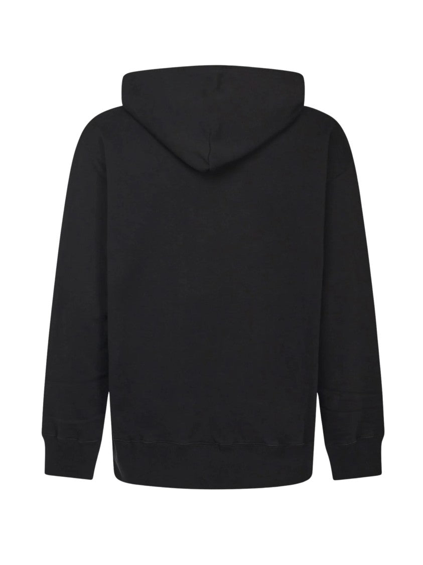 Mm6 By Maison Margiela Black Numerical Logo Patch Cotton Sweatshirt