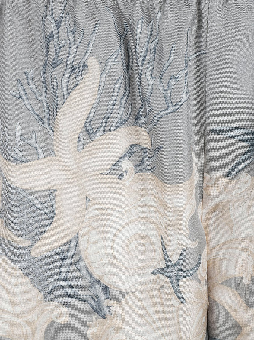 Versace Relaxed Fit Shorts With Seashell Print