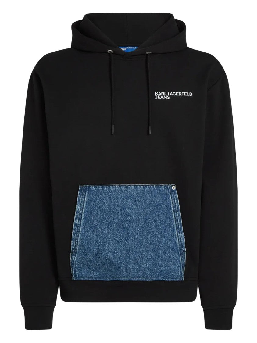 Karl Lagerfeld Hooded Sweatshirt With Denim Patch Pocket