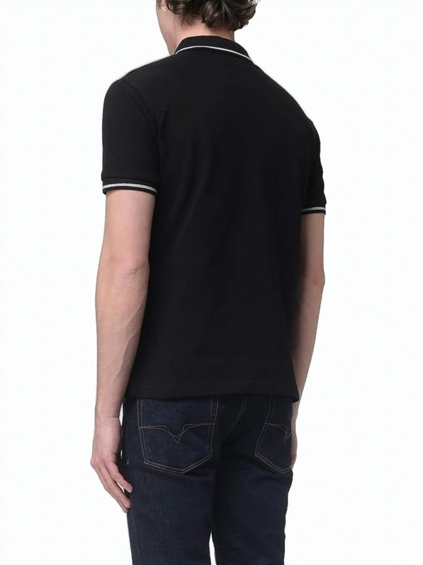 Versace Short-Sleeved Polo Shirt With Contrasting Stripes