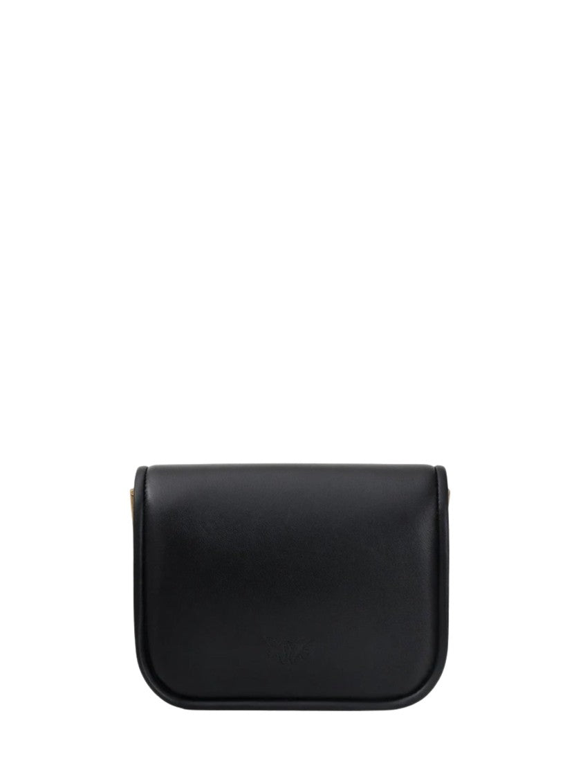 Pinko Black Shoulder Bag With Distinctive Brass