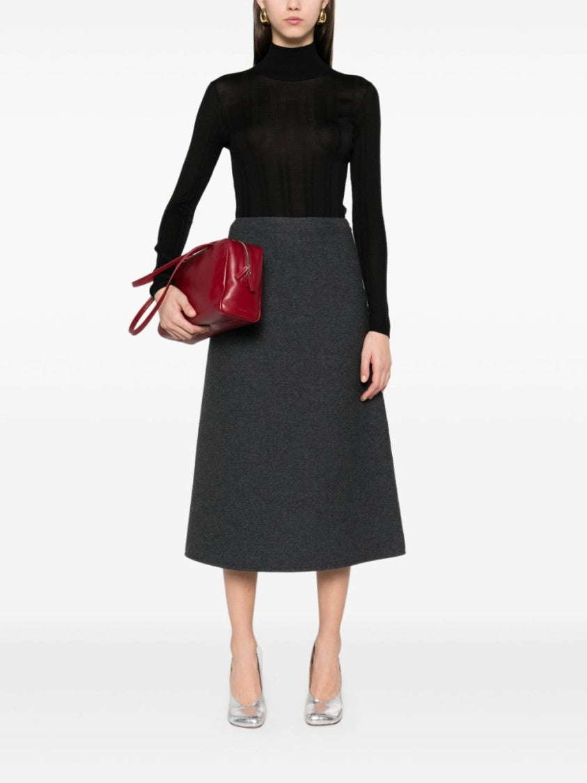 Carven Silk Turtleneck Sweater With Ribbed Hem